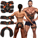 Black and Orange Ultimate EMS Muscle Stimulator Kit - USB Rechargeable Abdominal & Full Body Toner for Abs, Arms, and Glutes - Front View
