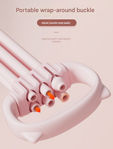 Green Adjustable Resistance Chest Expander with 6 Levels - Cute Cat Ear Puller for Full Body Workout - Close-Up Angle