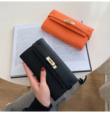 Random Color Surprise Lucky Bag: Random Style Women's Long PU Leather Wallet Mystery Box - Front View