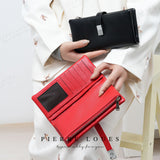 Random Color Surprise Lucky Bag: Random Style Women's Long PU Leather Wallet Mystery Box - Low Angle
