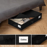 1 piece Black Size S Collapsible Underbed Storage Organizer with Wheels - Fabric Bin with Dustproof Lid - Top-Down View