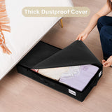 1 piece Black Size S Collapsible Underbed Storage Organizer with Wheels - Fabric Bin with Dustproof Lid - 45-Degree Angle