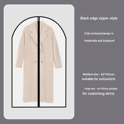 Black Edge 10-Pack Hanging Garment Bags for Closet Storage - Translucent Dust-Proof Suit Covers, Washable & Reusable Coat Protectors (2 Sizes)
