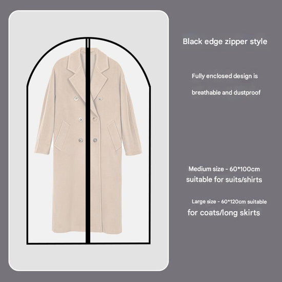 Black Edge 10-Pack Hanging Garment Bags for Closet Storage - Translucent Dust-Proof Suit Covers, Washable & Reusable Coat Protectors (2 Sizes)