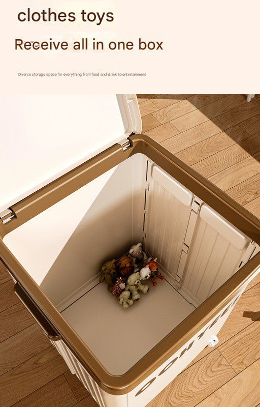 White Large Foldable Storage Box with Lid and Wheels - Heavy Duty Collapsible Toy Organizer Bin