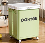 Light Green Large Foldable Storage Box with Lid and Wheels - Heavy Duty Collapsible Toy Organizer Bin