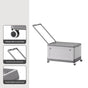 Size S Grey Collapsible Storage Box with Wheels and Telescopic Handle - Stackable Folding Crate for Car & Home