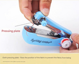 2 Pcs Blue Portable Mini Handheld Sewing Machine - Manual Stitching Tool for Quick Fabric Repairs