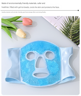 Grey Reusable Cooling Gel Bead Face Mask and Eye Mask Set - Soothing Therapy for Puffy Eyes, Headaches and Facial Relaxation