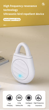 2 Pcs Black Portable Ultrasonic Pest Repeller - Rechargeable Mosquito & Bird Repellent Device | 3-Mo