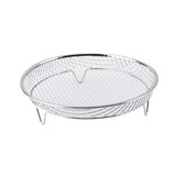 Silver 3-Pack Stackable Air fryer Racks - Food Grade Stainless Steel Multi-Layer Dehydrator & Crisper Tray Accessory
