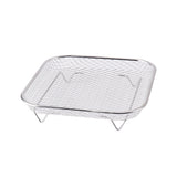 Silver 3-Pack Stackable Air fryer Racks - Food Grade Stainless Steel Multi-Layer Dehydrator & Crisper Tray Accessory