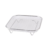 Silver 3-Pack Stackable Air fryer Racks - Food Grade Stainless Steel Multi-Layer Dehydrator & Crisper Tray Accessory