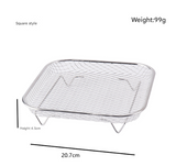 Silver 3-Pack Stackable Air fryer Racks - Food Grade Stainless Steel Multi-Layer Dehydrator & Crisper Tray Accessory - Front View