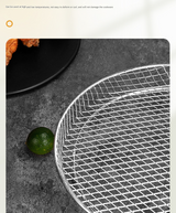 Silver 3-Pack Stackable Air fryer Racks - Food Grade Stainless Steel Multi-Layer Dehydrator & Crisper Tray Accessory - Close-Up Angle