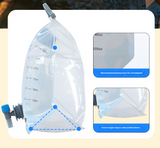 1 Piece Grey 8L Foldable Water Bag - Large Capacity Portable Water Carrier with Spigot for Camping & Outdoors - Low Angle