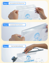 1 Piece Grey 8L Foldable Water Bag - Large Capacity Portable Water Carrier with Spigot for Camping & Outdoors - Extra Image