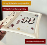 2 Pcs Cartoon Dog Pattern On White Background Cute Floating Waterproof Pouch - Touch-Sensitive Screen & Adjustable Strap - Top-Down View