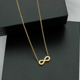 Style 2 Gold Infinity Necklace for Women - Dainty Titanium Steel Pendant with Sparkling Cubic Zirconia