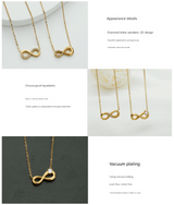 Style 2 Gold Infinity Necklace for Women - Dainty Titanium Steel Pendant with Sparkling Cubic Zirconia