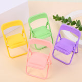 Color Mixing Adorable Mini Folding Chair Phone Stand - 4 Pack Cute Desktop Holder for Hands-Free Viewing - 45-Degree Angle