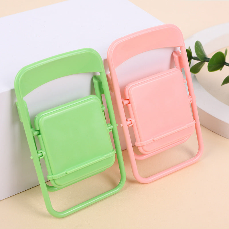 Color Mixing Adorable Mini Folding Chair Phone Stand - 4 Pack Cute Desktop Holder for Hands-Free Viewing