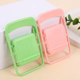 Color Mixing Adorable Mini Folding Chair Phone Stand - 4 Pack Cute Desktop Holder for Hands-Free Viewing - Close-Up Angle