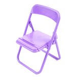 Color Mixing Adorable Mini Folding Chair Phone Stand - 4 Pack Cute Desktop Holder for Hands-Free Viewing - Low Angle