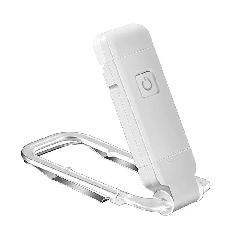 2 Pcs White USB Rechargeable Clip-on LED Book Light - 3 Color Modes & Dimmable Brightness for Eye-Caring Reading