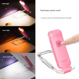 2 Pcs White USB Rechargeable Clip-on LED Book Light - 3 Color Modes & Dimmable Brightness for Eye-Caring Reading - Side View