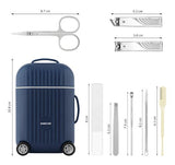 White Mini Suitcase Manicure Set - 8-Piece Portable Grooming & Nail Care Travel Kit - Extra Image