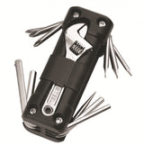 Black Versatile 16-in-1 Bike & Motorcycle Multi-Tool - Portable Repair Kit with Adjustable Wrench - Side View