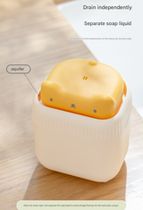 2 Pcs Yellow Cute Cat Press-to-Dispense Soap Pump & Sponge Caddy for Kitchen Sink - 45-Degree Angle