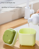 2 Pcs Yellow Cute Cat Press-to-Dispense Soap Pump & Sponge Caddy for Kitchen Sink - Close-Up Angle