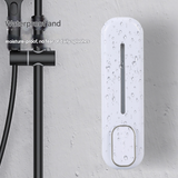 2 Pcs White Modern Wall-Mounted Press Soap Dispenser - 300ml Refillable Pump for Bathroom & Kitchen - Side View