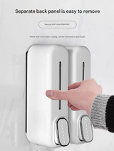 2 Pcs White Modern Wall-Mounted Press Soap Dispenser - 300ml Refillable Pump for Bathroom & Kitchen - 45-Degree Angle