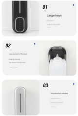 2 Pcs Silver Modern Wall-Mounted Press Soap Dispenser - 300ml Refillable Pump for Bathroom & Kitchen - Rear View