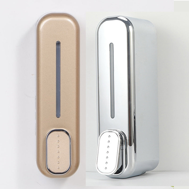 2 Pcs (Gold + Silver) Modern Wall-Mounted Press Soap Dispenser - 300ml Refillable Pump for Bathroom & Kitchen
