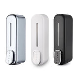 2 Pcs (White + Black) Modern Wall-Mounted Press Soap Dispenser - 300ml Refillable Pump for Bathroom & Kitchen - Front View