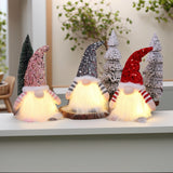 2 Pcs Red Charming Light-Up Christmas Gnome - Festive Nordic Plush Holiday Decoration - Top-Down View