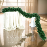 Classic Green Lush Artificial Christmas Garland - 2.7m Green Pine Vine with 280 Tips for Holiday Decor - Front View