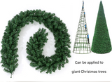 Classic Green Lush Artificial Christmas Garland - 2.7m Green Pine Vine with 280 Tips for Holiday Decor - Top-Down View