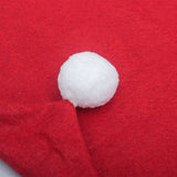 Red Festive Santa Hat Dining Chair Covers - Set of 8 for Holiday Party Decoration - 45-Degree Angle