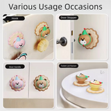 4 Pcs Brown Adorable Bear Wall Protector - Multi-Use Self-Adhesive Door Stopper Bumper - Rear View