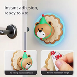 4 Pcs Pink Adorable Bear Wall Protector - Multi-Use Self-Adhesive Door Stopper Bumper