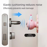 3 Pcs (Pink + Brown + Yellow) Adorable Bear Wall Protector - Multi-Use Self-Adhesive Door Stopper Bumper - Side View