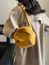 Yellow Lightweight Canvas Crossbody Bag - Minimalist Casual Shoulder Satchel with Adjustable Strap