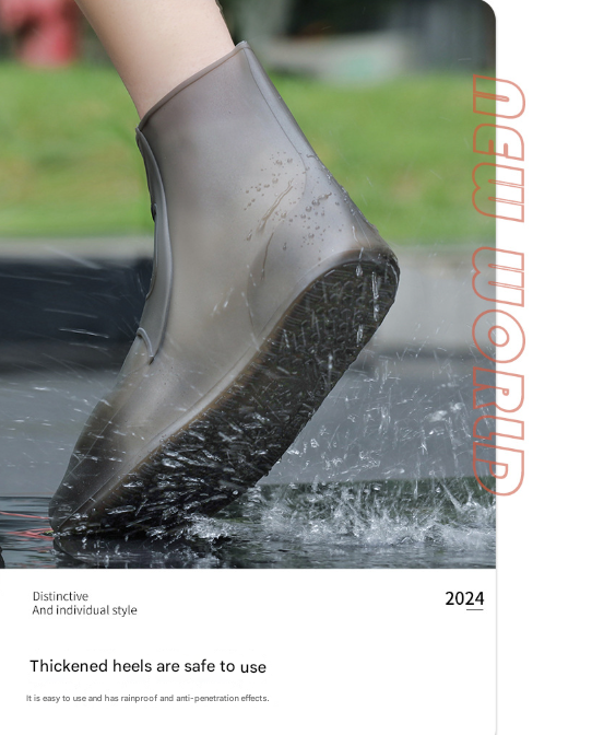 2 Pcs Size S White Reusable Waterproof Shoe Covers - Heavy Duty Non-Slip Rain Boot Protectors