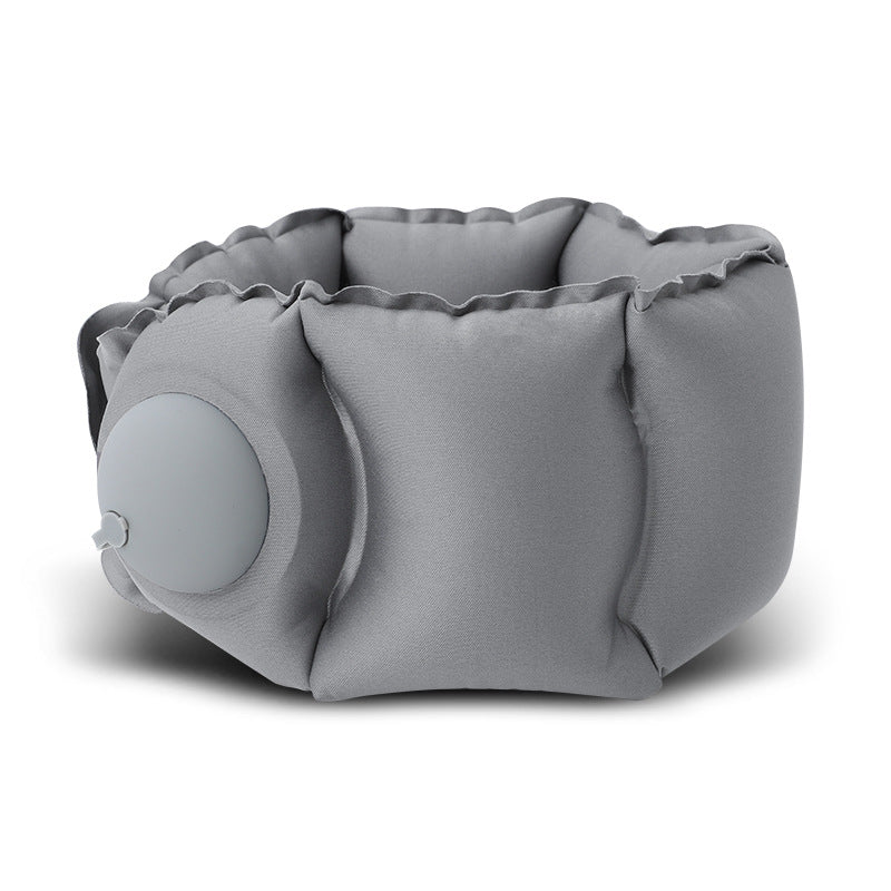 Dark Grey Press-Pump Inflatable Travel Pillow - Ultra-Lightweight Ergonomic 360° Neck Support