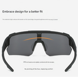 Black Unisex Sport Cycling Sunglasses - Lightweight Wraparound Eyewear for Running & Outdoor Activities - Top-Down View